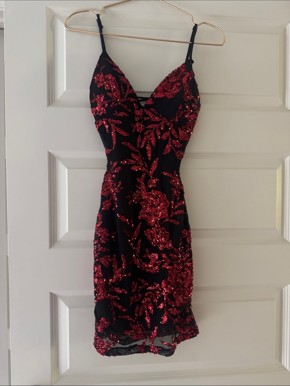 Windsor Homecoming Dress Black and Red Sequin Slip Dress - Size XS - NWT